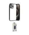 ieg™ iPhone 15 Pro Max Kılıf Vadi Minimal - Siyah Bilvis Hayalet Cam Ekran Koruyucu