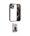 ieg™ iPhone 15 Pro Max Kılıf Vadi Minimal - Siyah Bilvis Hayalet Cam Ekran Koruyucu