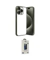 ieg™ iPhone 15 Pro Max Kılıf Vadi Minimal - Siyah Bilvis Hayalet Cam Ekran Koruyucu