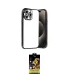 ieg™ iPhone 15 Pro Max Kılıf Vadi Minimal - Siyah Buffer Cam Ekran Koruyucu