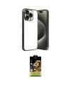 ieg™ iPhone 15 Pro Max Kılıf Vadi Minimal - Siyah Buffer Cam Ekran Koruyucu