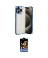 ieg™ iPhone 15 Pro Max Kılıf Vadi Minimal - Siyah Buffer Hayalet Cam Ekran Koruyucu