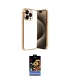 ieg™ iPhone 15 Pro Max Kılıf Vadi Minimal - Siyah Buffer Hayalet Cam Ekran Koruyucu
