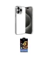 ieg™ iPhone 15 Pro Max Kılıf Vadi Minimal - Siyah Buffer Hayalet Cam Ekran Koruyucu