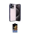 ieg™ iPhone 15 Pro Max Kılıf Vadi Minimal - Siyah Buffer Hayalet Cam Ekran Koruyucu