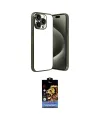 ieg™ iPhone 15 Pro Max Kılıf Vadi Minimal - Siyah Buffer Hayalet Cam Ekran Koruyucu