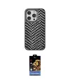 ieg™ iPhone 15 Pro Max Kılıf Vadi Özel Seri - Siyah Buffer Hayalet Cam Ekran Koruyucu