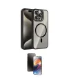 ieg™ iPhone 15 Pro Max Kılıf Yadigar Asil Koleksiyonu - Siyah 3D Antistatik Mat Seramik Nano Ekran Koruyucu