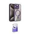ieg™ iPhone 15 Pro Max Kılıf Yadigar Asil Koleksiyonu - Siyah Bilvis 5in1 5D Magic Hayalet Cam Ekran Koruyucu