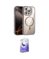 ieg™ iPhone 15 Pro Max Kılıf Yadigar Asil Koleksiyonu - Siyah Bilvis 5in1 5D Magic Hayalet Cam Ekran Koruyucu