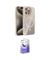 ieg™ iPhone 15 Pro Max Kılıf Yadigar Asil Koleksiyonu - Siyah Bilvis 5in1 5D Magic Hayalet Cam Ekran Koruyucu