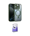 ieg™ iPhone 15 Pro Max Kılıf Yadigar Asil Koleksiyonu - Siyah Bilvis 5in1 5D Magic Hayalet Cam Ekran Koruyucu