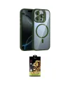 ieg™ iPhone 15 Pro Max Kılıf Yadigar Asil Koleksiyonu - Siyah Buffer Cam Ekran Koruyucu