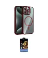 ieg™ iPhone 15 Pro Max Kılıf Yadigar Asil Koleksiyonu - Siyah Buffer Hayalet Cam Ekran Koruyucu