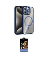 ieg™ iPhone 15 Pro Max Kılıf Yadigar Asil Koleksiyonu - Siyah Buffer Hayalet Cam Ekran Koruyucu