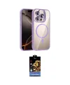ieg™ iPhone 15 Pro Max Kılıf Yadigar Asil Koleksiyonu - Siyah Buffer Hayalet Cam Ekran Koruyucu