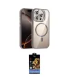 ieg™ iPhone 15 Pro Max Kılıf Yadigar Asil Koleksiyonu - Siyah Buffer Hayalet Cam Ekran Koruyucu