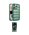 ieg™ iPhone 15 Pro Max Kılıf Yadigar Doku Özel Seri - Siyah 360 Mat Full Body Arka Koruyucu