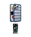 ieg™ iPhone 15 Pro Max Kılıf Yadigar Doku Özel Seri - Siyah 360 Mat Full Body Arka Koruyucu