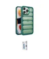 ieg™ iPhone 15 Pro Max Kılıf Yadigar Doku Özel Seri - Siyah Bilvis 0.18mm Plus Cam Ekran Koruyucu