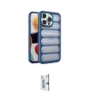 ieg™ iPhone 15 Pro Max Kılıf Yadigar Doku Özel Seri - Siyah Bilvis 0.18mm Plus Cam Ekran Koruyucu
