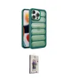 ieg™ iPhone 15 Pro Max Kılıf Yadigar Doku Özel Seri - Siyah Bilvis 3D Cam Ekran Koruyucu