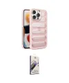 ieg™ iPhone 15 Pro Max Kılıf Yadigar Doku Özel Seri - Siyah Bilvis 3D Mat Cam Ekran Koruyucu