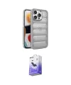 ieg™ iPhone 15 Pro Max Kılıf Yadigar Doku Özel Seri - Siyah Bilvis 5in1 5D Magic Hayalet Cam Ekran Koruyucu