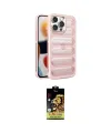 ieg™ iPhone 15 Pro Max Kılıf Yadigar Doku Özel Seri - Siyah Buffer Cam Ekran Koruyucu