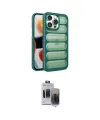 ieg™ iPhone 15 Pro Max Kılıf Yadigar Doku Özel Seri - Siyah Vanessa Magic Hayalet Cam