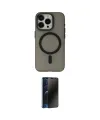 ieg™ iPhone 15 Pro Max Kılıf Yadigar Işık - Siyah 3D Antistatik Hayalet Cam Ekran Koruyucu