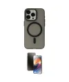 ieg™ iPhone 15 Pro Max Kılıf Yadigar Işık - Siyah 3D Antistatik Mat Seramik Nano Ekran Koruyucu