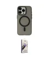 ieg™ iPhone 15 Pro Max Kılıf Yadigar Işık - Siyah Bilvis 3D Mat Cam Ekran Koruyucu