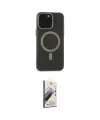 ieg™ iPhone 15 Pro Max Kılıf Yadigar Işık - Siyah Bilvis 3D Mat Cam Ekran Koruyucu