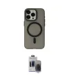 ieg™ iPhone 15 Pro Max Kılıf Yadigar Işık - Siyah Vanessa Magic Hayalet Cam