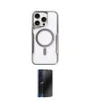 ieg™ iPhone 15 Pro Max Kılıf Yadigar Klasik Özel Seri - Siyah 3D Antistatik Hayalet Cam Ekran Koruyucu