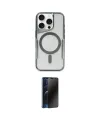 ieg™ iPhone 15 Pro Max Kılıf Yadigar Klasik Özel Seri - Siyah 3D Antistatik Hayalet Cam Ekran Koruyucu