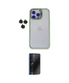 ieg™ iPhone 15 Pro Max Kılıf Yankı Asil Serisi - Siyah 3D Antistatik Hayalet Cam Ekran Koruyucu