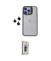 ieg™ iPhone 15 Pro Max Kılıf Yankı Asil Serisi - Siyah Bilvis 3D Cam Ekran Koruyucu