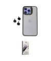ieg™ iPhone 15 Pro Max Kılıf Yankı Asil Serisi - Siyah Bilvis 3D Mat Cam Ekran Koruyucu
