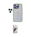 ieg™ iPhone 15 Pro Max Kılıf Yankı Asil Serisi - Siyah Bilvis 3D Mat Cam Ekran Koruyucu