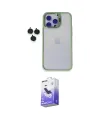 ieg™ iPhone 15 Pro Max Kılıf Yankı Asil Serisi - Siyah Bilvis 5in1 5D Magic Hayalet Cam Ekran Koruyucu