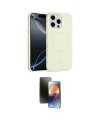 ieg™ iPhone 15 Pro Max Kılıf Yankı Form Serisi - Siyah 3D Antistatik Mat Seramik Nano Ekran Koruyucu