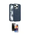 ieg™ iPhone 15 Pro Max Kılıf Yankı Form Serisi - Siyah 3D Antistatik Mat Seramik Nano Ekran Koruyucu