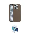 ieg™ iPhone 15 Pro Max Kılıf Yankı Form Serisi - Siyah 3D Antistatik Seramik Nano Ekran Koruyucu