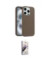 ieg™ iPhone 15 Pro Max Kılıf Yankı Form Serisi - Siyah Bilvis 3D Mat Cam Ekran Koruyucu