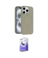 ieg™ iPhone 15 Pro Max Kılıf Yankı Form Serisi - Siyah Bilvis 5in1 5D Magic Hayalet Cam Ekran Koruyucu