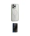 ieg™ iPhone 15 Pro Max Kılıf Yankı Işık Özel Seri - Siyah 3D Antistatik Hayalet Cam Ekran Koruyucu