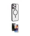 ieg™ iPhone 15 Pro Max Kılıf Yankı Işık Özel Seri - Siyah 3D Antistatik Mat Seramik Nano Ekran Koruyucu