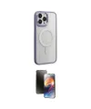 ieg™ iPhone 15 Pro Max Kılıf Yankı Işık Özel Seri - Siyah 3D Antistatik Mat Seramik Nano Ekran Koruyucu